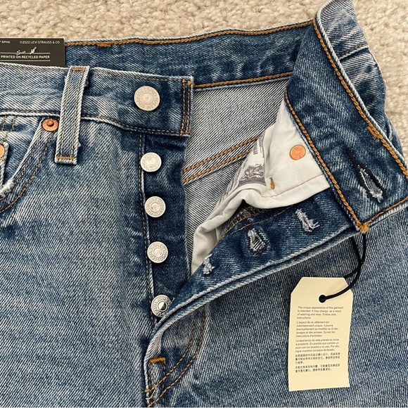 Levi’s 501 Skinny Distressed Light Wash Jeans - Picture 4 of 8